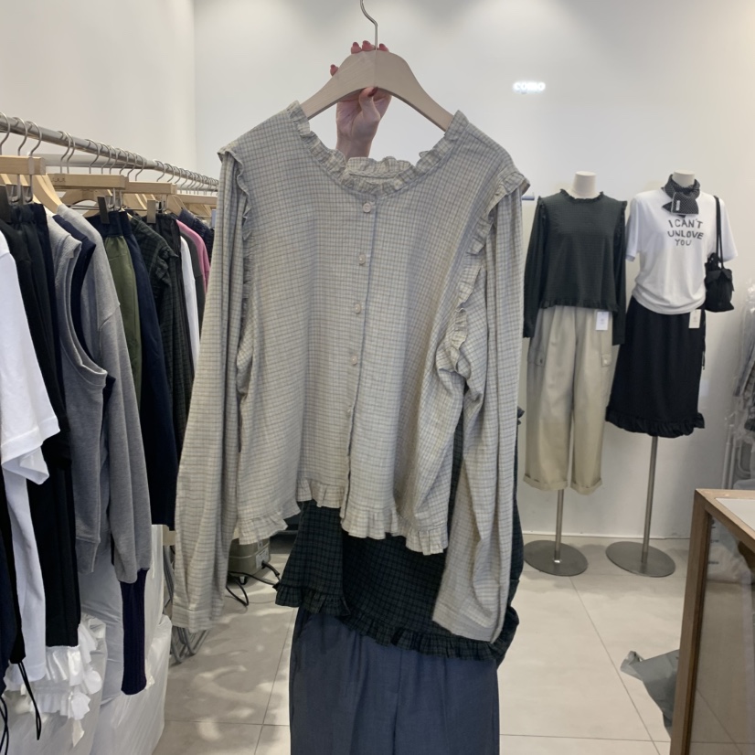 TAN&amp;COMO韓國代購女裝新品推薦熱賣休閑真品襯衫蕾絲衫tan-COMO襯衫/蕾絲衫