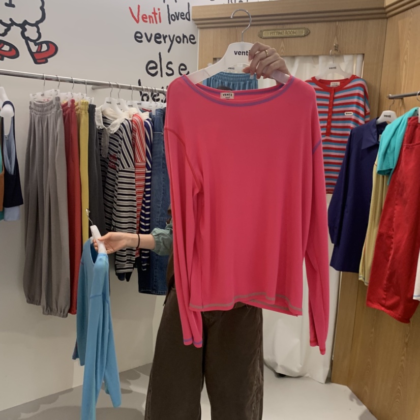 VENTI韓國直郵女士新品人氣26秋冬休閑職業26初秋長袖T恤VENTI長袖T恤圖色1