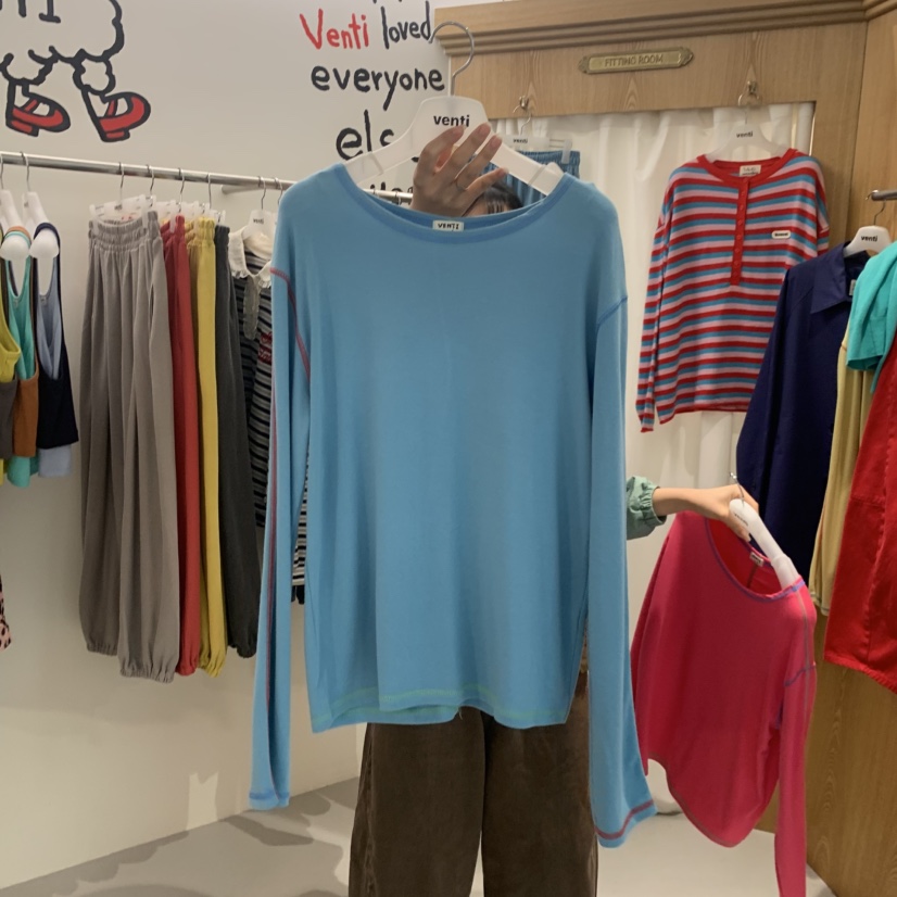 VENTI韓國直郵女士新品人氣26秋冬休閑職業26初秋長袖T恤VENTI長袖T恤圖色2