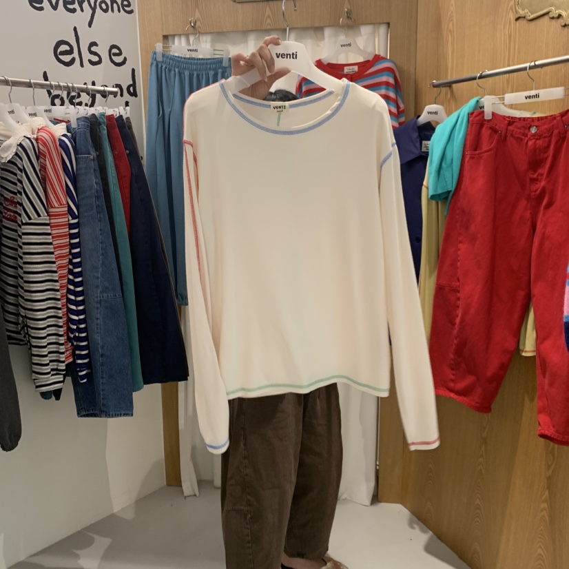 VENTI韓國直郵女士新品人氣26秋冬休閑職業26初秋長袖T恤VENTI長袖T恤圖色3