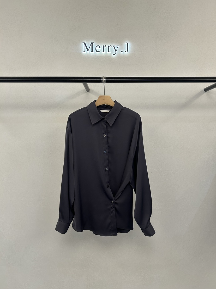 MERRY-J東大門直郵女裝新款26秋冬休閑熱賣時尚襯衫蕾絲衫MERRY-J襯衫/蕾絲衫圖色1墨色
