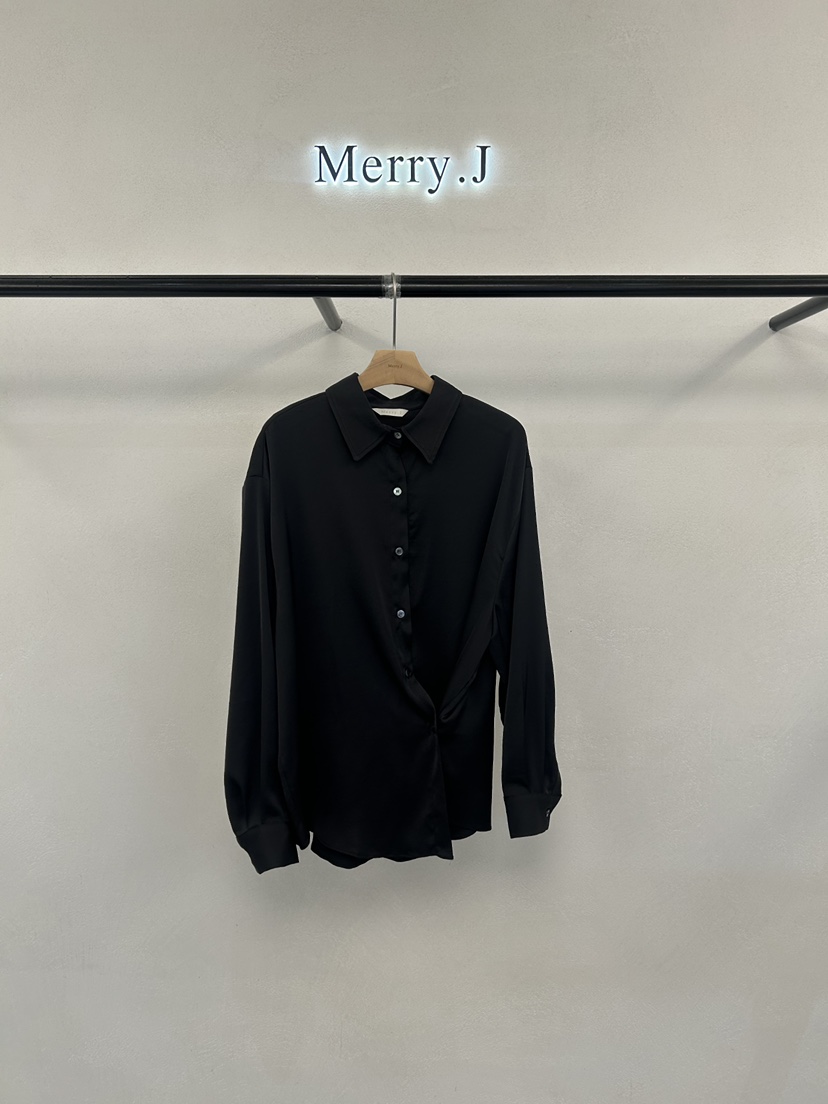 MERRY-J東大門直郵女裝新款26秋冬休閑熱賣時尚襯衫蕾絲衫MERRY-J襯衫/蕾絲衫圖色2黑色