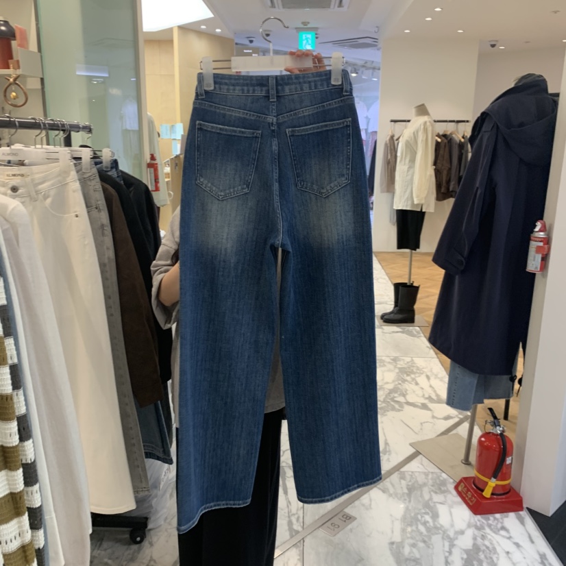 ALMOND東大門代購女士新品26秋冬推薦人氣牛仔褲人字紋氨綸ALMOND牛仔褲