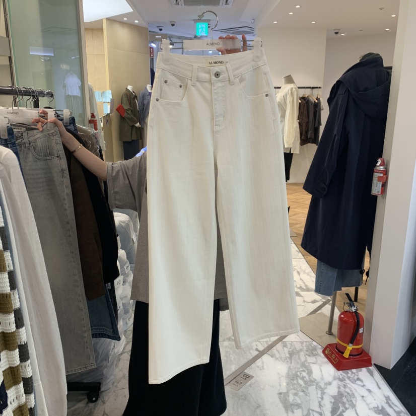 ALMOND東大門代購女士新品26秋冬推薦人氣牛仔褲人字紋氨綸ALMOND牛仔褲圖色2