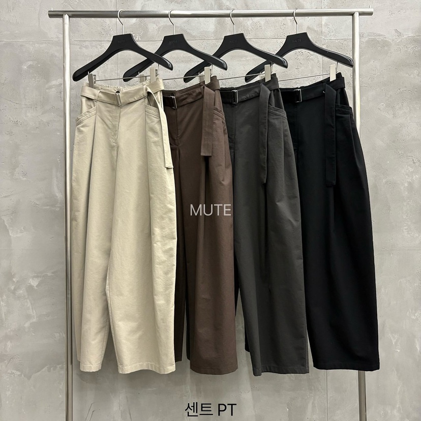 MUTE-P韓國直郵女裝新品休閑人氣時尚26初秋休閑褲含腰帶MUTE休閑褲