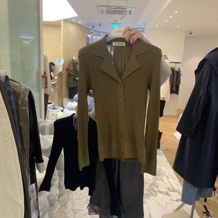ALMOND韓國代購女裝新品休閑推薦時尚真品26初秋針織衫羅紋ALMOND針織衫圖色2