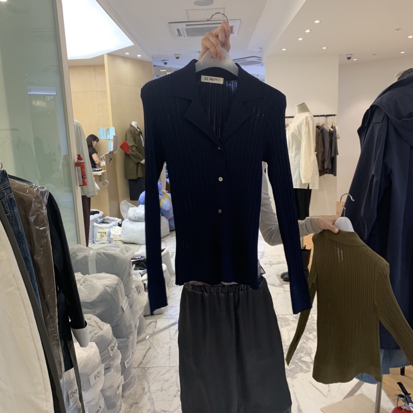 ALMOND韓國代購女裝新品休閑推薦時尚真品26初秋針織衫羅紋ALMOND針織衫圖色3