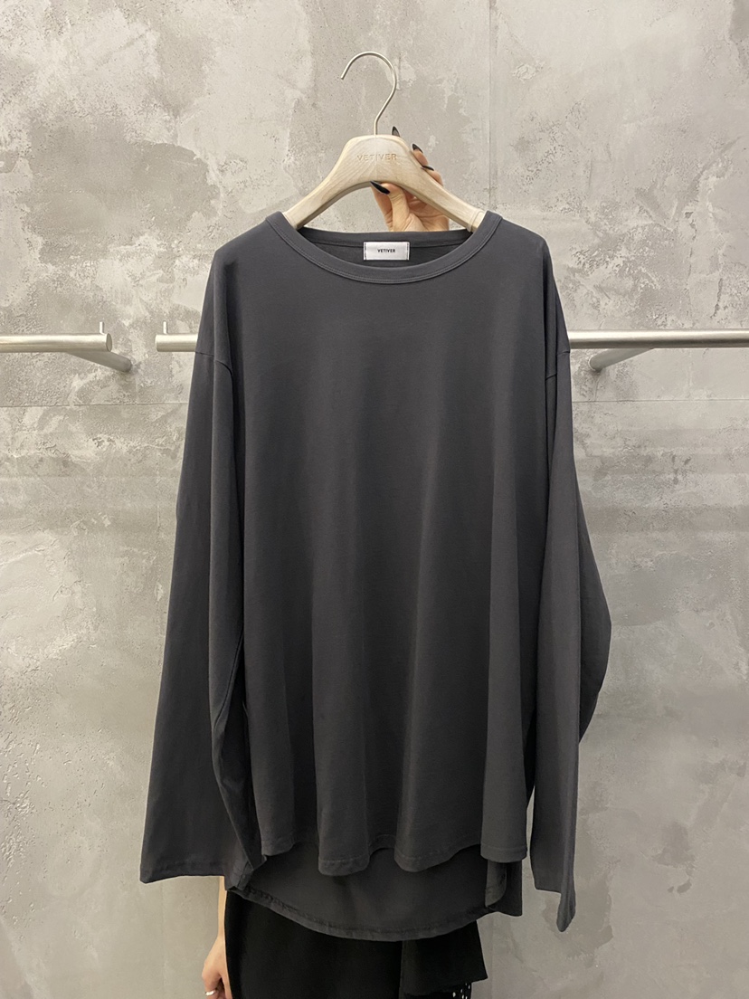 THE VETIVER-A韓國直郵女士新款時尚26秋冬長袖T恤露背VETIVER長袖T恤圖色1墨色