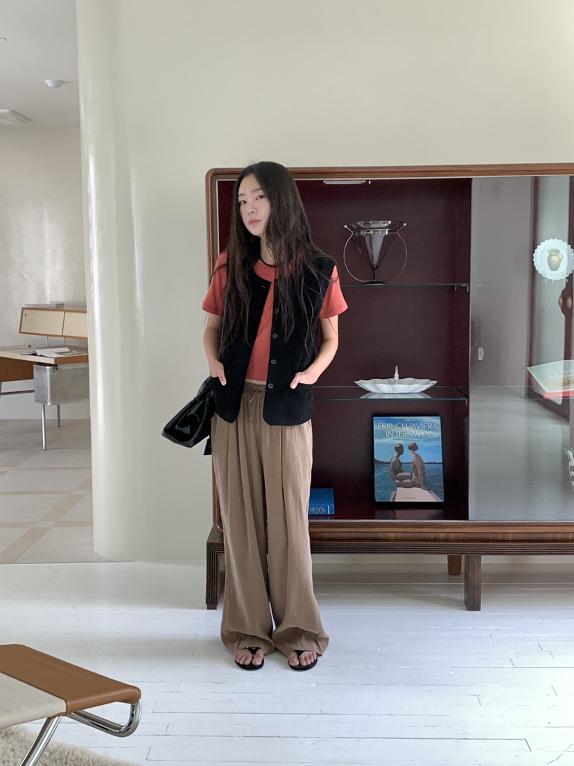 空東大門實拍女裝新款26秋冬26初秋休閑人氣時尚休閑褲纖維TORRE休閑褲