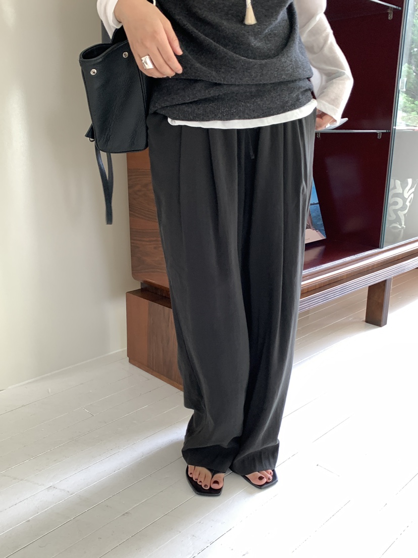 空東大門實拍女裝新款26秋冬26初秋休閑人氣時尚休閑褲纖維TORRE休閑褲