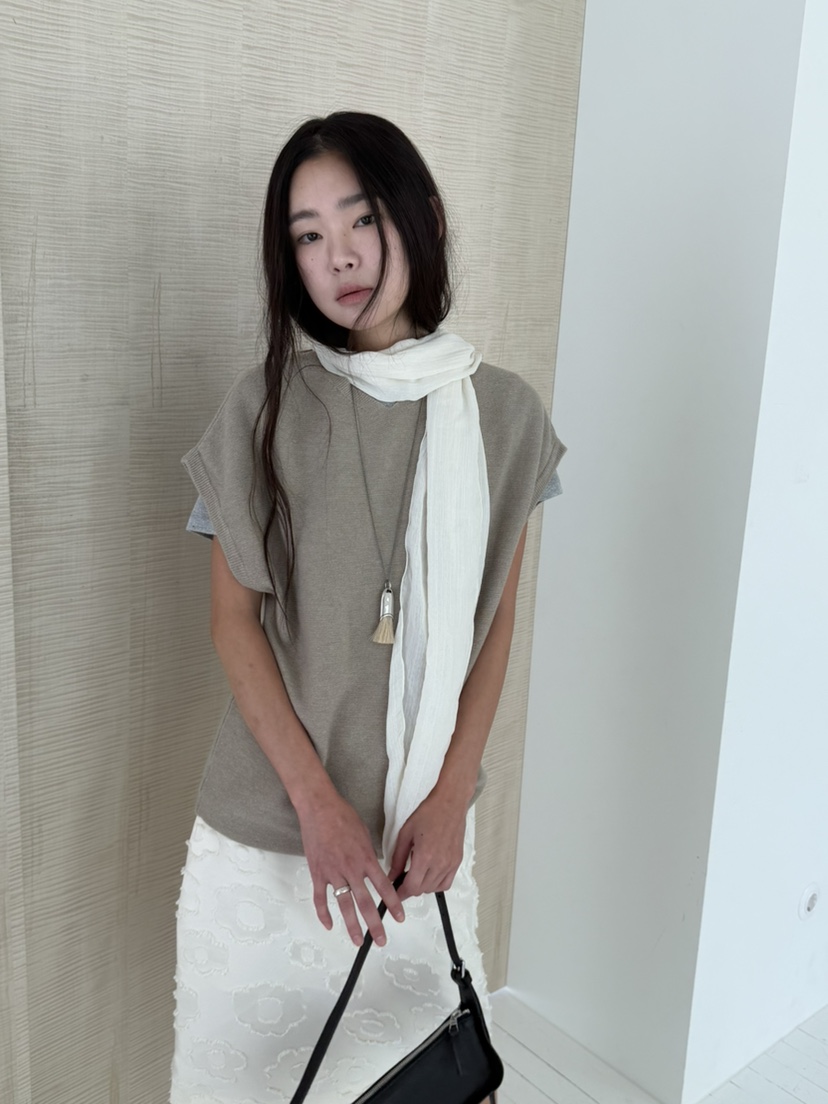 空韓國代購女士新款人氣時尚熱賣針織衫不含內搭雙面圍巾TORRE針織衫圖色2