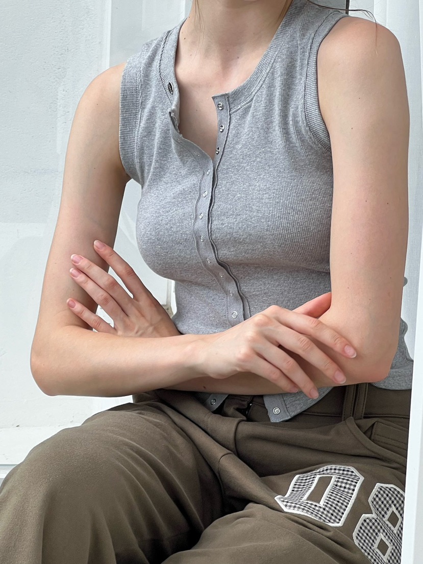 ZEROZERO東大門代購女裝新款熱賣人氣推薦吊帶背心按扣無袖ZEROZERO吊帶/背心