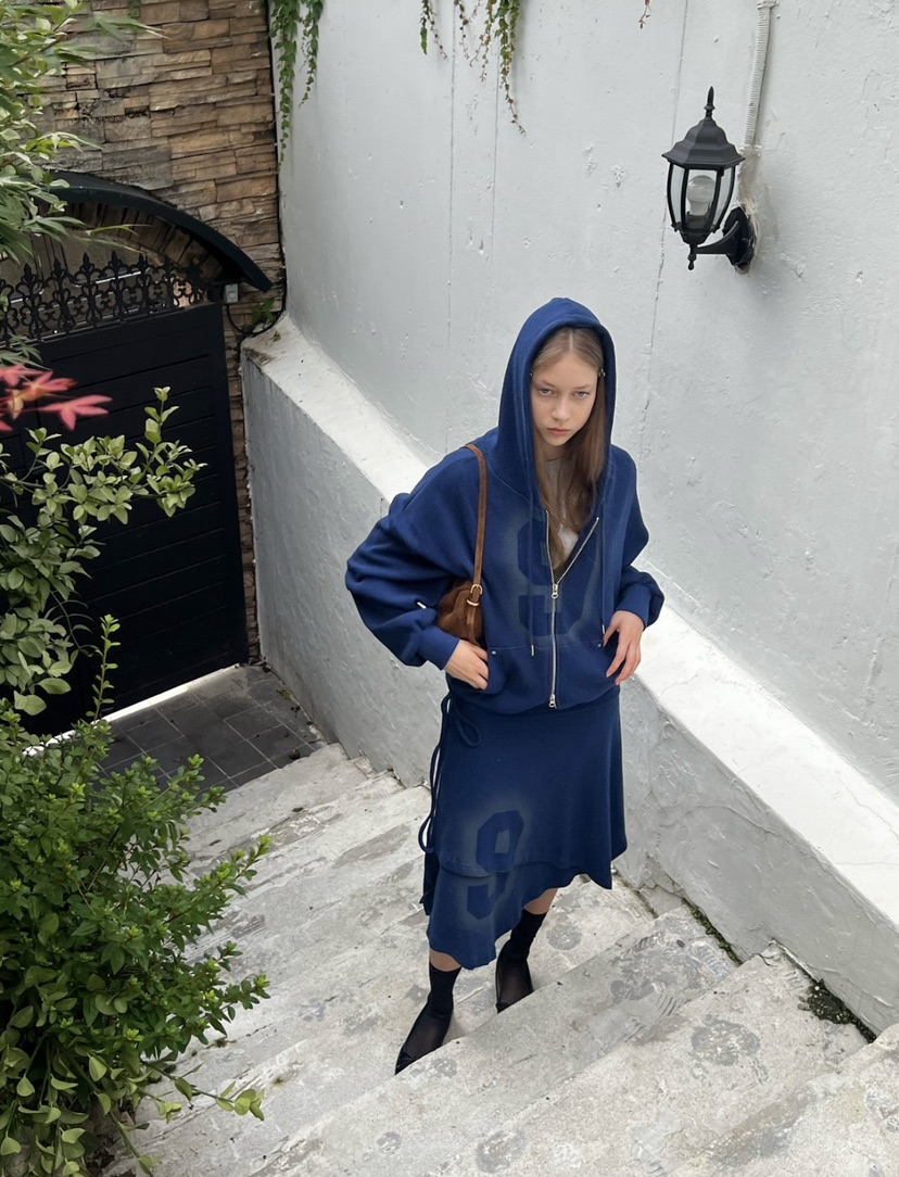 ZEROZERO東大門實拍女裝新款推薦26初秋衛衣拉鏈連帽衫華夫格ZEROZERO衛衣