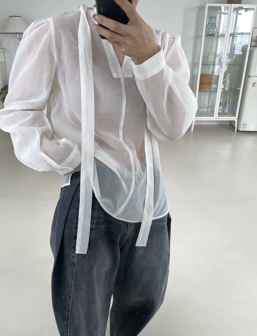 LEMATIN韓國直郵女裝新品26初秋推薦26秋冬襯衫蕾絲衫透明LEMATIN襯衫/蕾絲衫