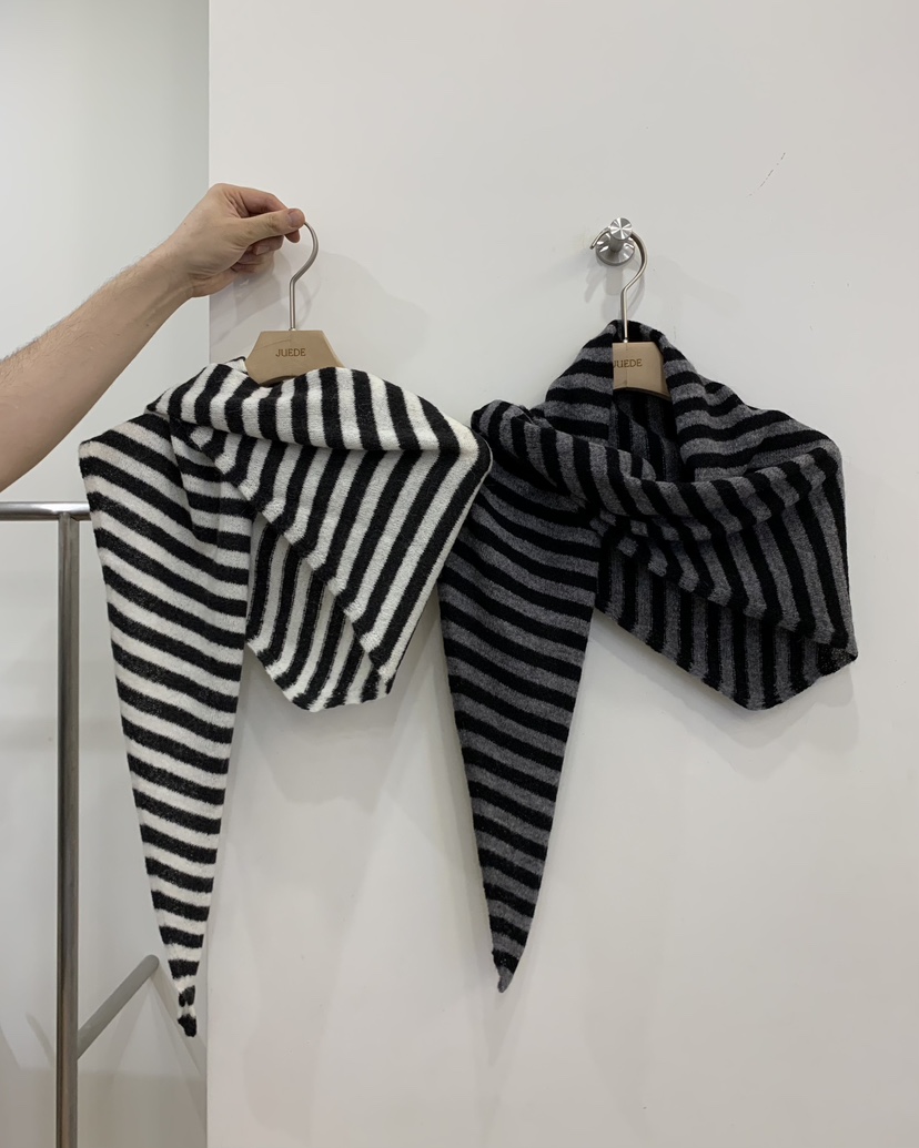 JUEDE東大門代購女士新款真品圍巾披肩披肩條紋JUEDE圍巾/披肩