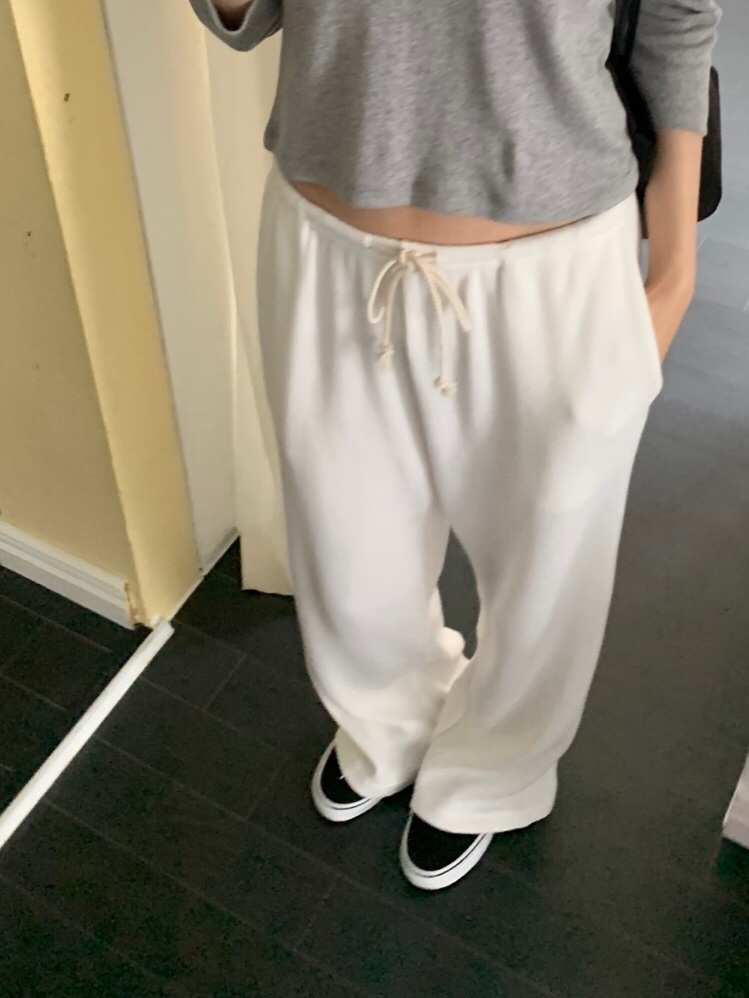 LIKEVAM東大門代購女裝新款26秋冬熱賣休閑推薦休閑褲華夫格LIKEVAM休閑褲