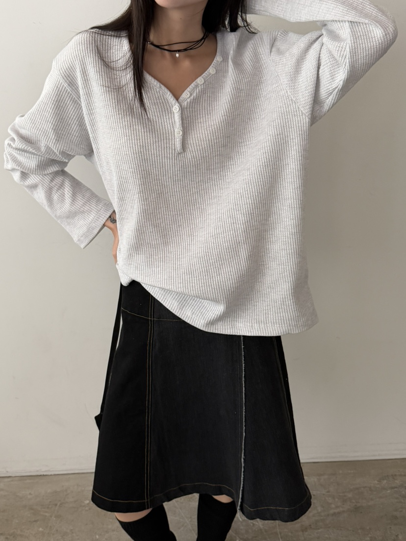 FOSET東大門直郵女士新款26初秋26秋冬休閑半身裙中短裙撞色FOSET半身裙/中短裙