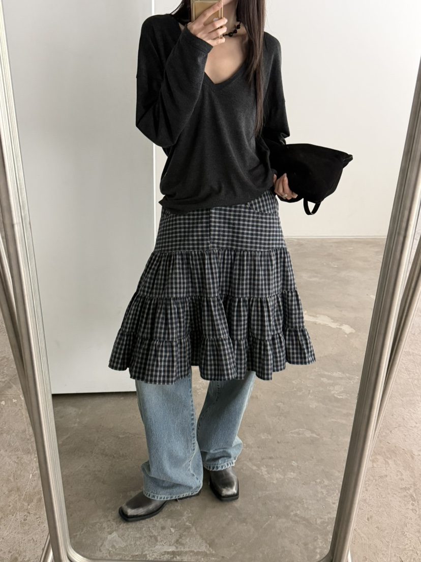 FOSET韓國直郵女裝新款時尚26秋冬休閑推薦真品半身裙中短裙FOSET半身裙/中短裙