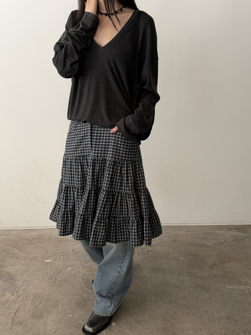 FOSET韓國直郵女裝新款時尚26秋冬休閑推薦真品半身裙中短裙FOSET半身裙/中短裙
