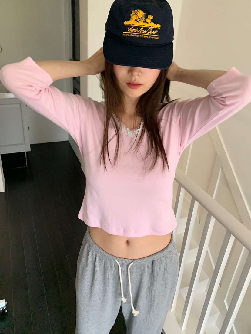 LIKEVAM東大門代購女士新款熱賣26初秋真品休閑推薦T恤蕾絲LIKEVAMT恤