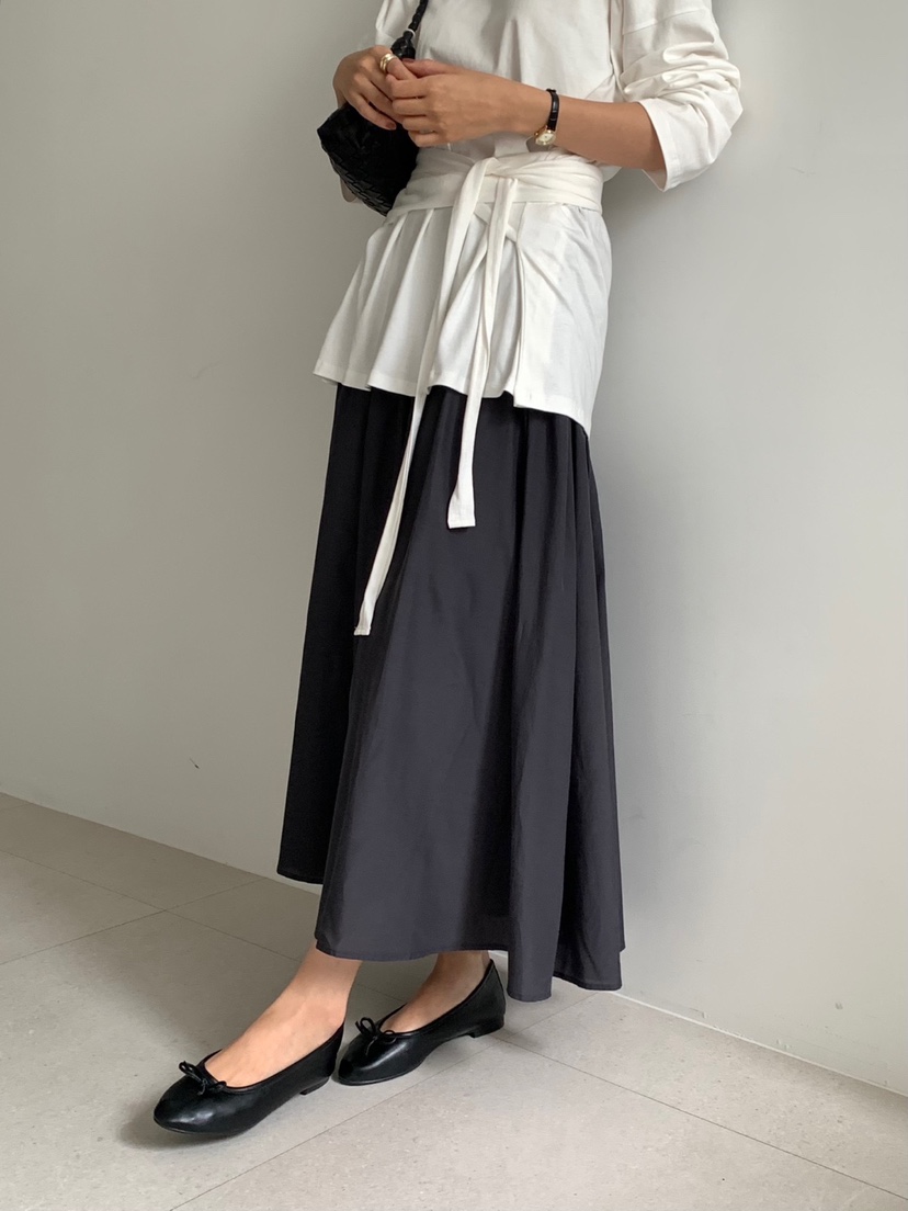 THE EYL韓國直郵女士新品休閑人氣26初秋熱賣26秋冬長裙褶皺THE EYL長裙