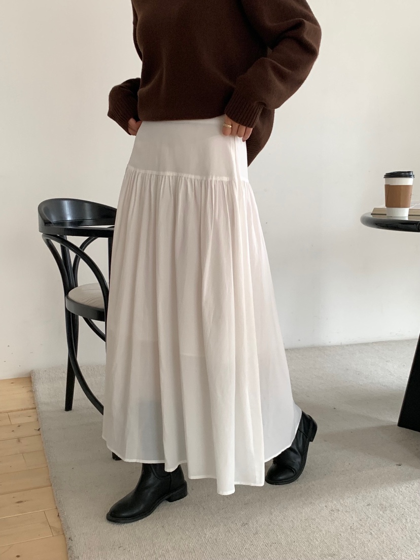 THE EYL韓國直郵女士新品休閑人氣26初秋熱賣26秋冬長裙褶皺THE EYL長裙