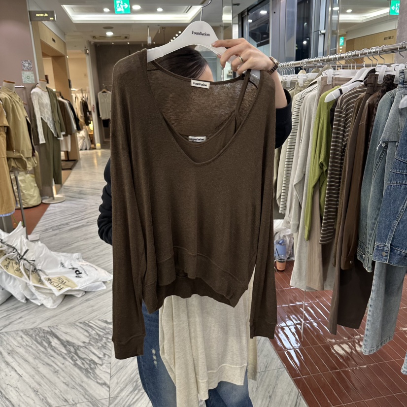 FOUNDATION東大門直郵女裝新品人氣真品休閑推薦套裝柔軟FOUNDATION套裝圖色3