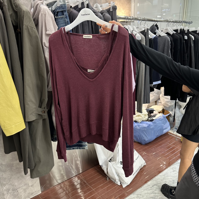 FOUNDATION東大門直郵女裝新品人氣真品休閑推薦套裝柔軟FOUNDATION套裝圖色6