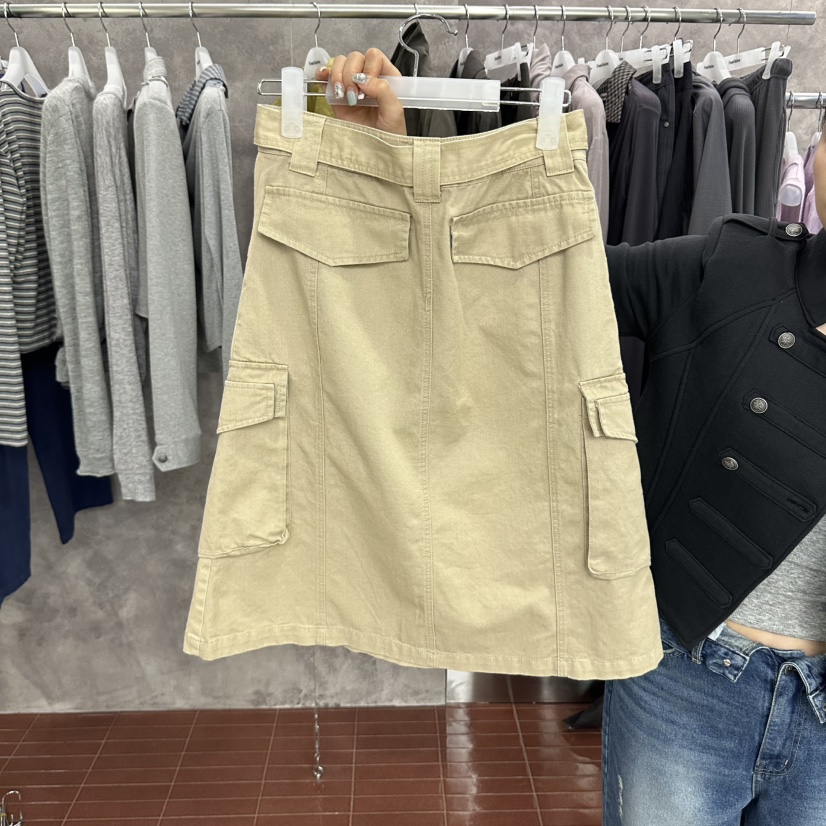 FOUNDATION東大門直郵女裝新品人氣真品半身裙中短裙含腰帶FOUNDATION半身裙/中短裙