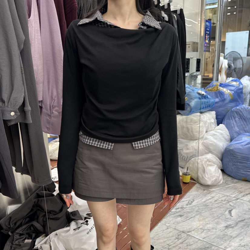 FOUNDATION東大門代購女裝新款真品26初秋休閑推薦長袖T恤FOUNDATION長袖T恤圖色2