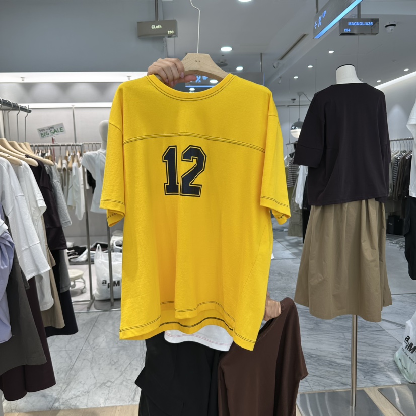REVE-L韓國直郵女裝新品熱賣時尚真品人氣推薦26初秋T恤染色REVE-LT恤圖色2