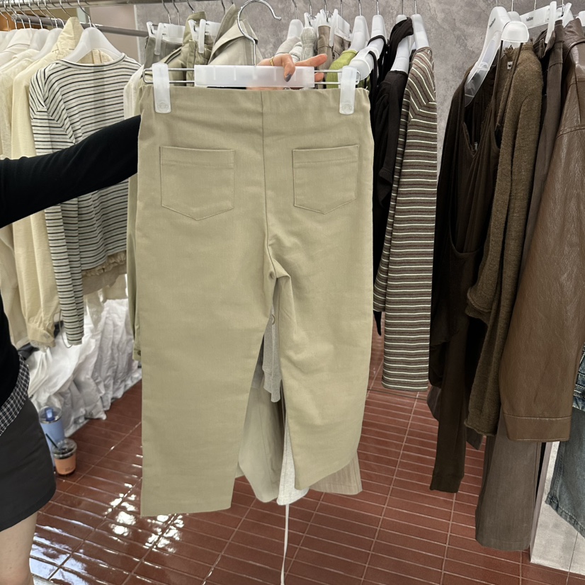 FOUNDATION東大門直郵女士新品休閑真品短褲七分褲修身腰帶FOUNDATION短褲