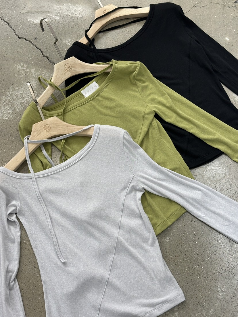 BPLAN韓國直郵女裝新品26秋冬熱賣推薦真品26初秋長袖T恤圍巾BPLAN長袖T恤