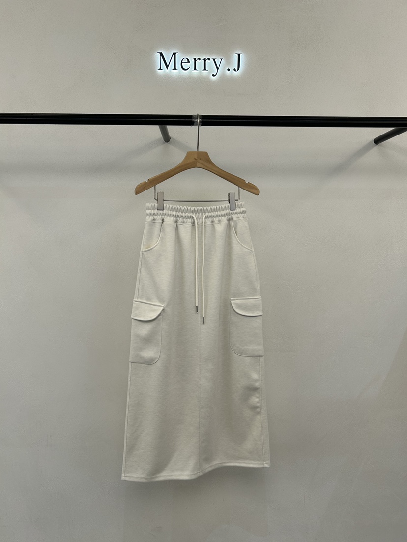 MERRY-J韓國直郵女士新品26秋冬真品熱賣時尚休閑長裙口袋MERRY-J長裙圖色1