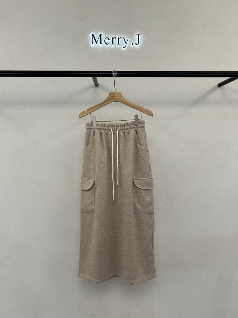 MERRY-J韓國直郵女士新品26秋冬真品熱賣時尚休閑長裙口袋MERRY-J長裙圖色2