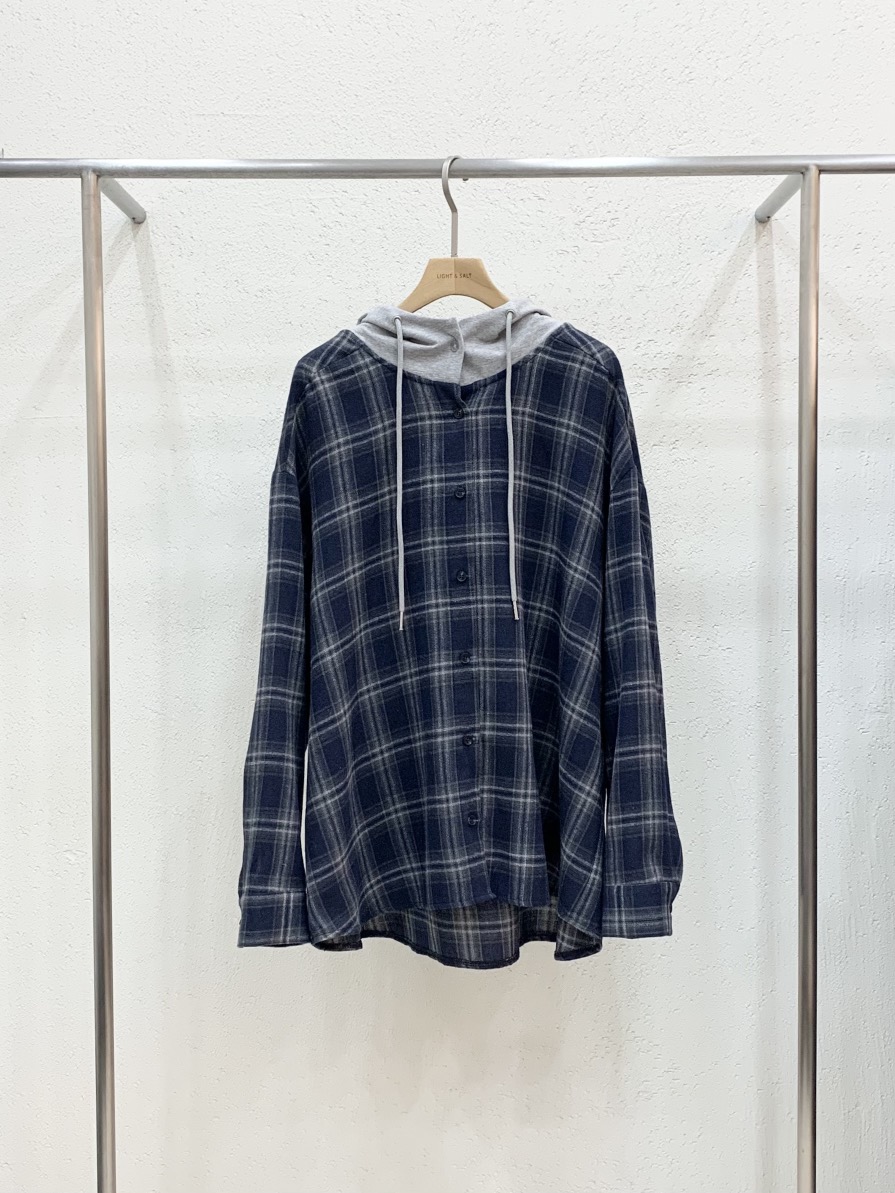 LIGHT AND SALT韓國直郵女士新品熱賣襯衫蕾絲衫連帽衫格紋LIGHT AND SALT襯衫/蕾絲衫圖色2