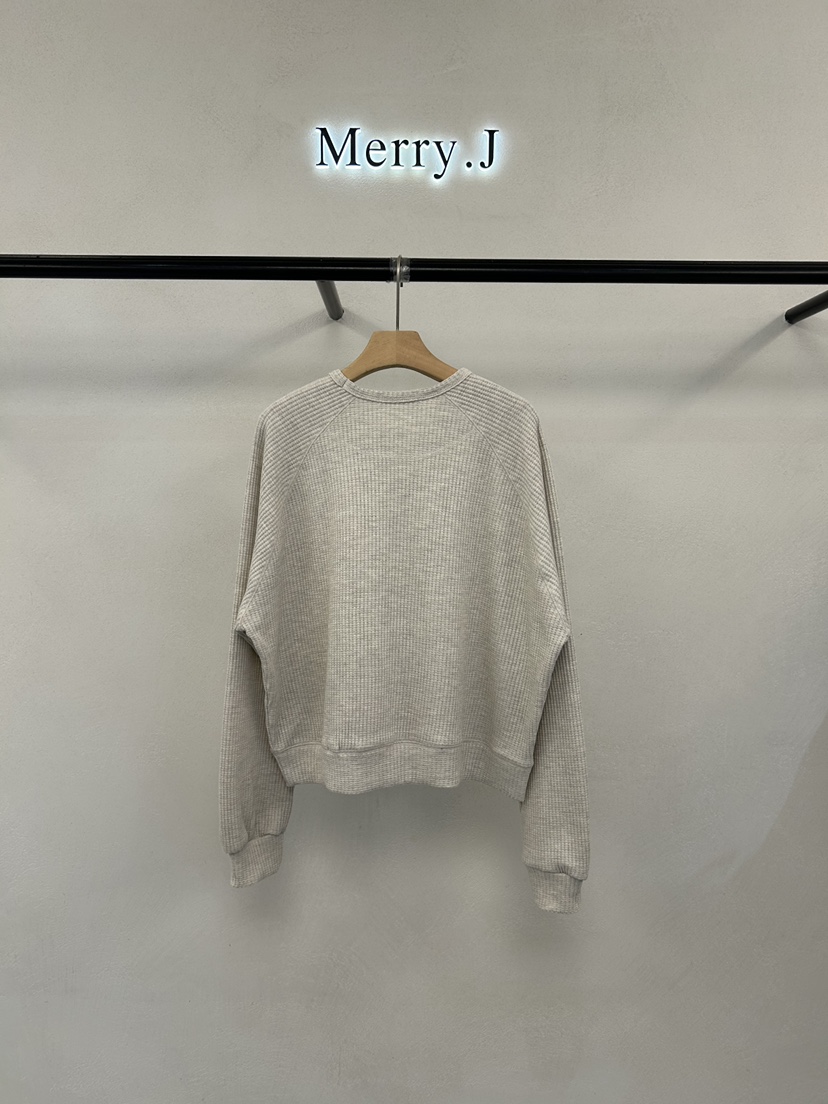MERRY-J韓國直郵女裝新款人氣熱賣推薦26初秋衛衣華夫格MERRY-J衛衣