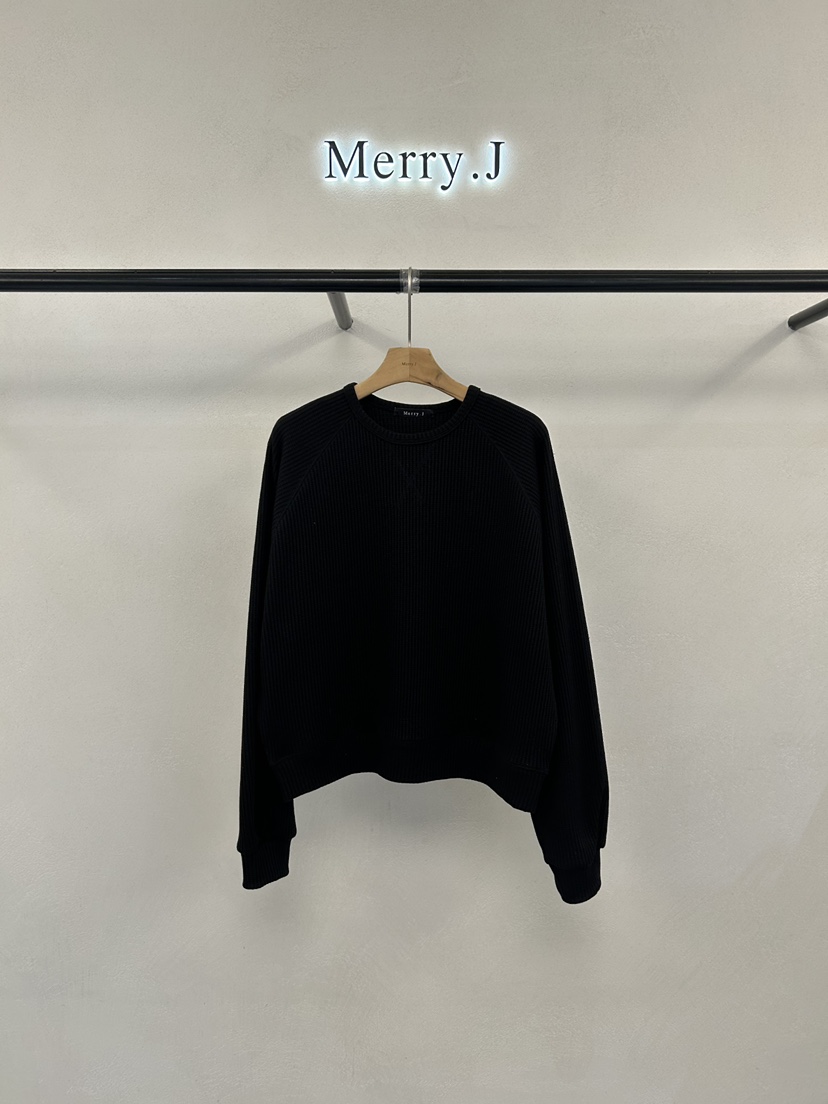 MERRY-J韓國直郵女裝新款人氣熱賣推薦26初秋衛衣華夫格MERRY-J衛衣圖色2