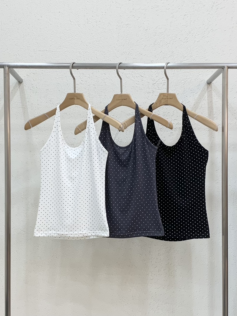 LIGHT AND SALT東大門直郵女裝新品休閑吊帶背心露背圓點無袖LIGHT AND SALT吊帶/背心