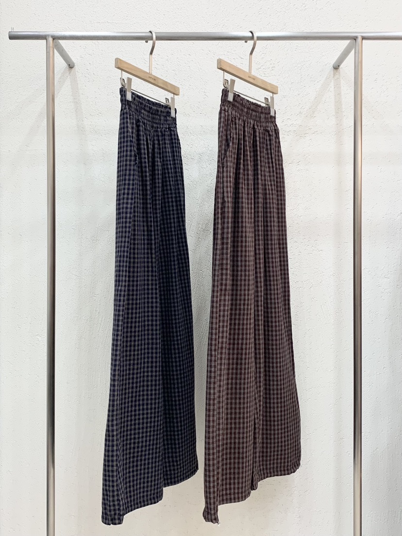 LIGHT AND SALT東大門代購女裝新品熱賣休閑褲毛絨格紋LIGHT AND SALT休閑褲