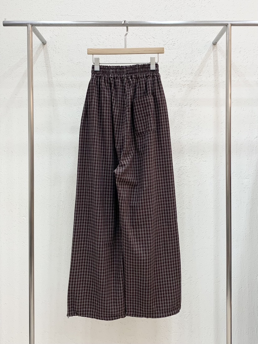 LIGHT AND SALT東大門代購女裝新品熱賣休閑褲毛絨格紋LIGHT AND SALT休閑褲