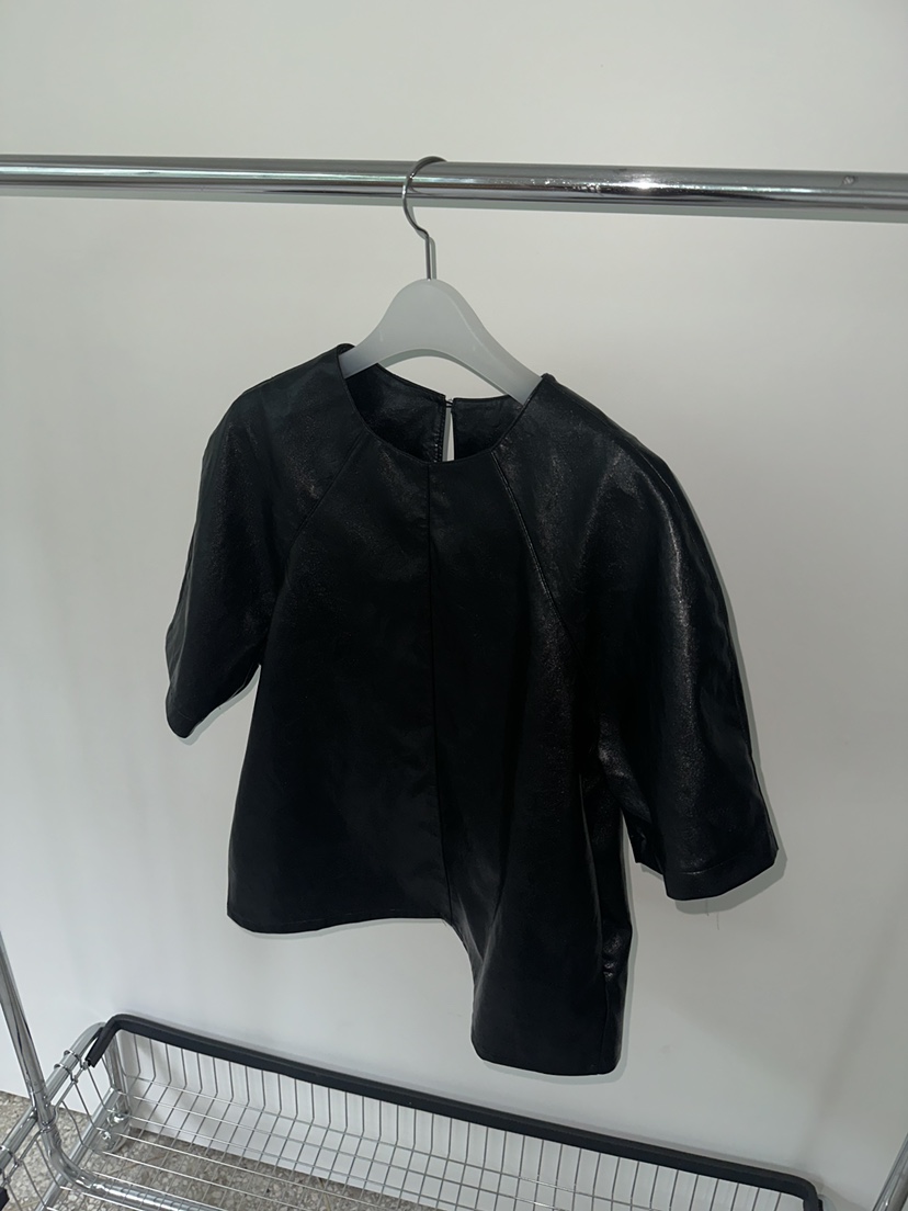 MAINT韓國直郵女士新款時尚真品熱賣襯衫蕾絲衫插肩袖皮革MAINT襯衫/蕾絲衫