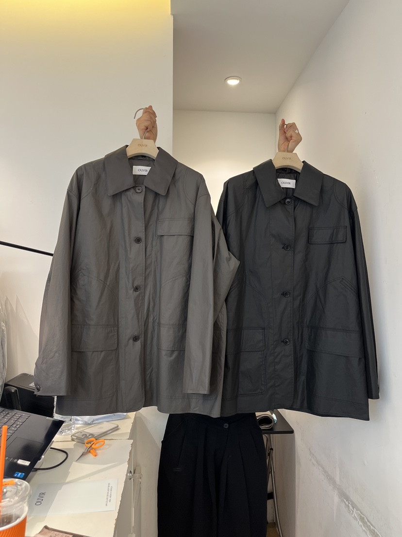 OUVIR東大門實拍女裝新品26秋冬推薦熱賣真品休閑夾克涂層O.V.R/OUVIR夾克