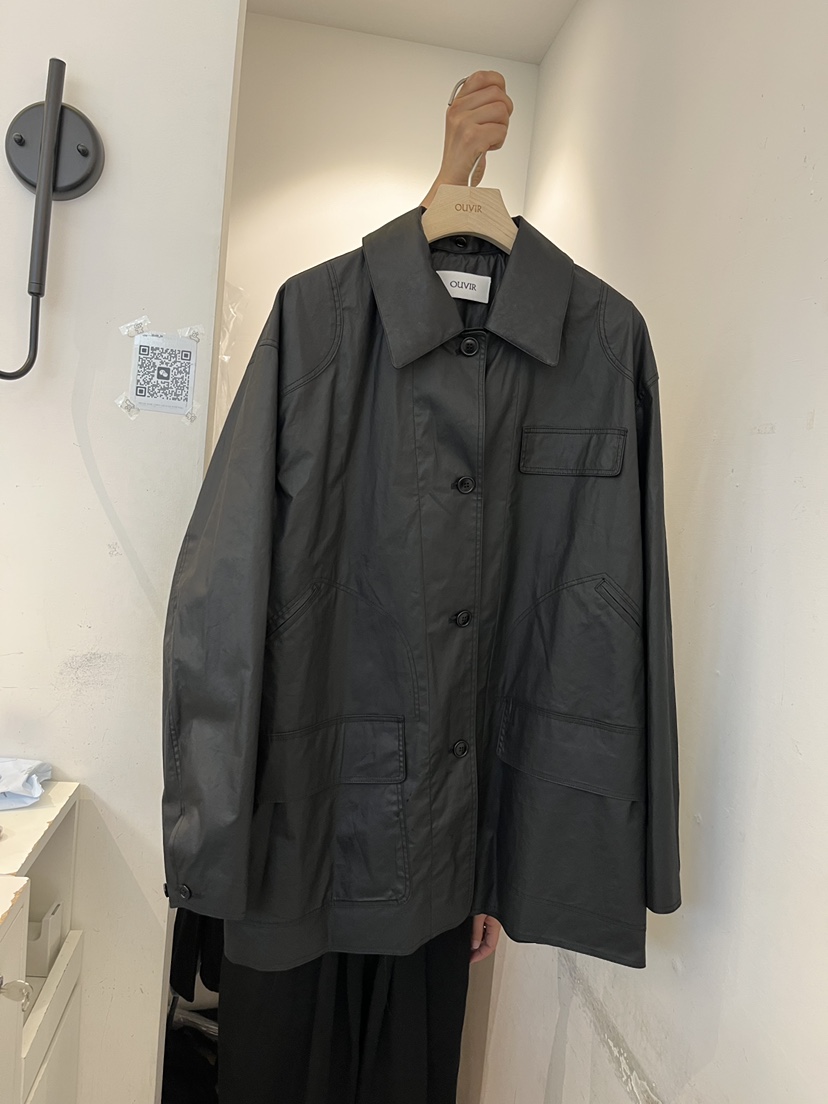 OUVIR東大門實拍女裝新品26秋冬推薦熱賣真品休閑夾克涂層O.V.R/OUVIR夾克圖色2