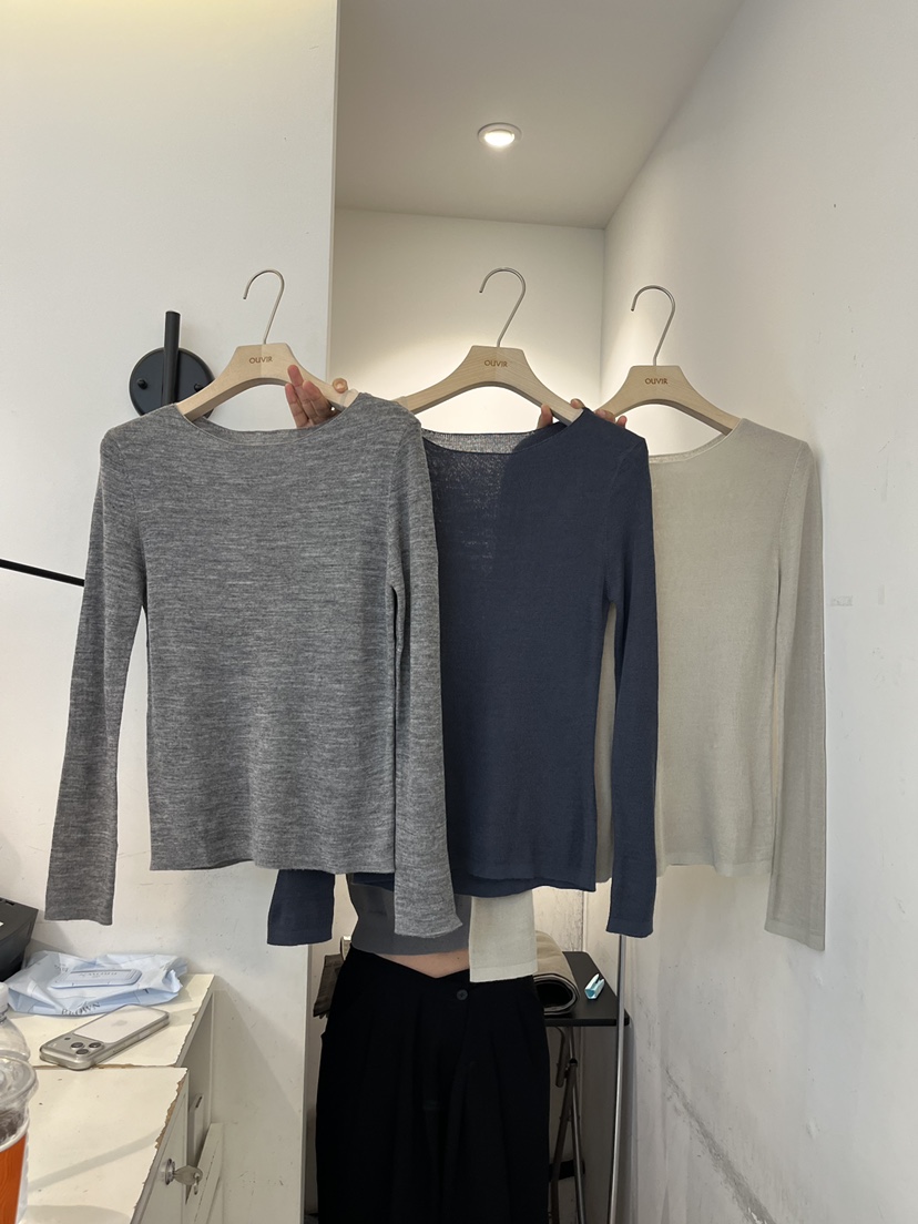 OUVIR韓國直郵女士新品熱賣26秋冬時尚推薦真品長袖T恤修身O.V.R/OUVIR長袖T恤