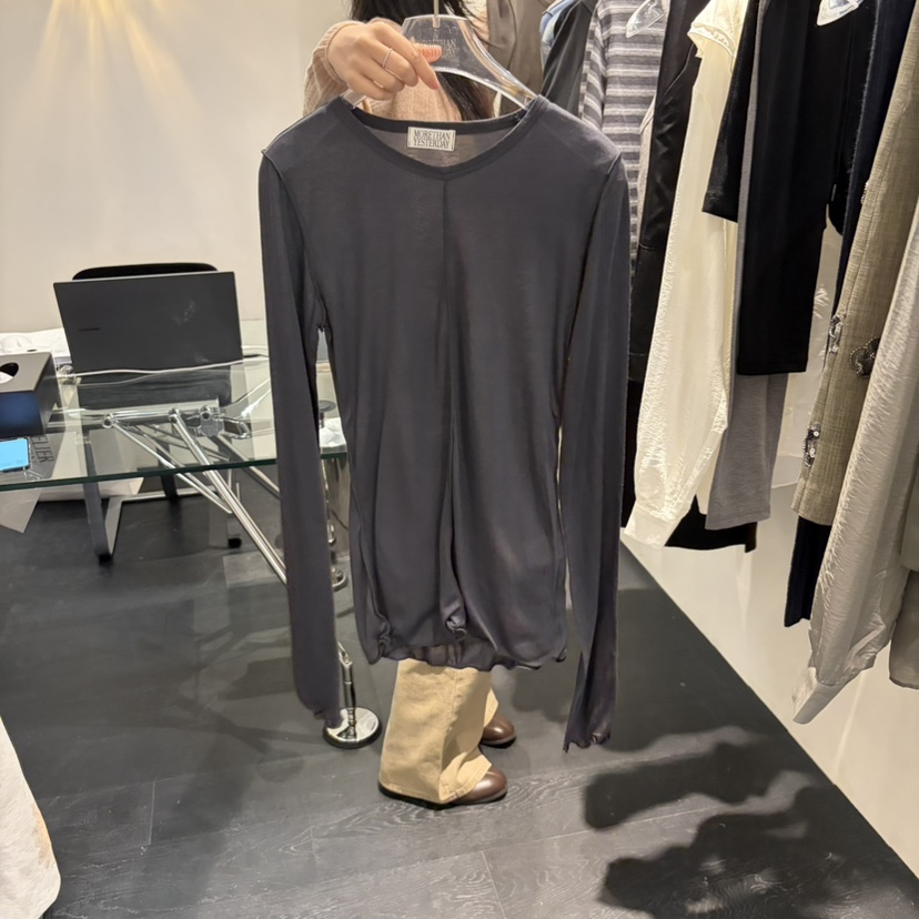 LMT（SAND LIMITED）（不代購）東大門實拍女裝新款推薦長袖T恤MORE THAN YESTERDAY/LOVE YOU SO MUCH長袖T恤圖色2