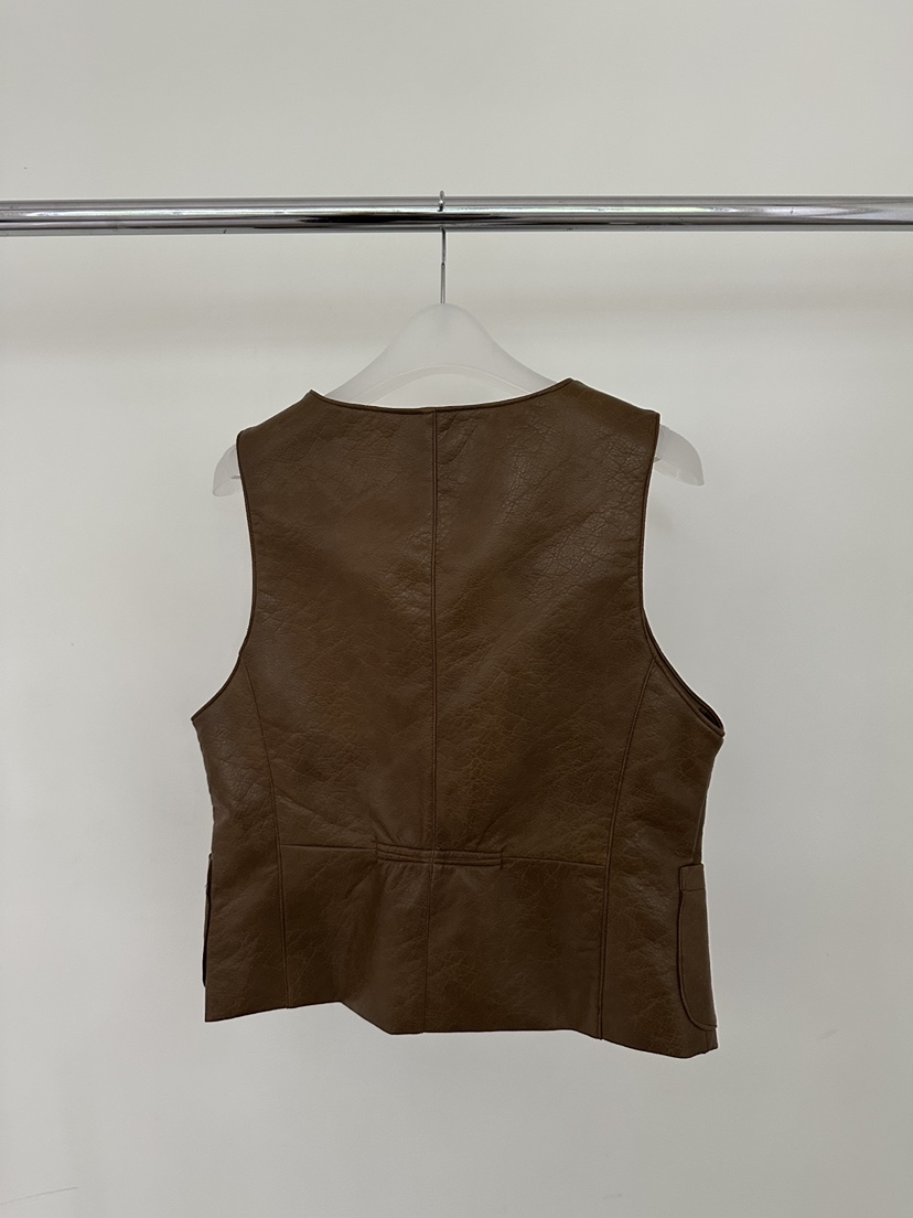 MAINT韓國直郵女裝新款人氣26秋冬26初秋熱賣時尚馬甲皮革絨MAINT馬甲