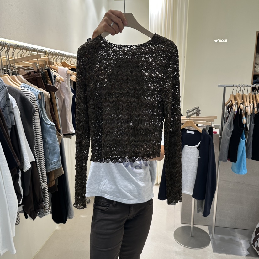 ROUGH韓國直郵女裝新品26初秋推薦人氣休閑熱賣26秋冬長袖T恤ROUGH長袖T恤圖色2棕色