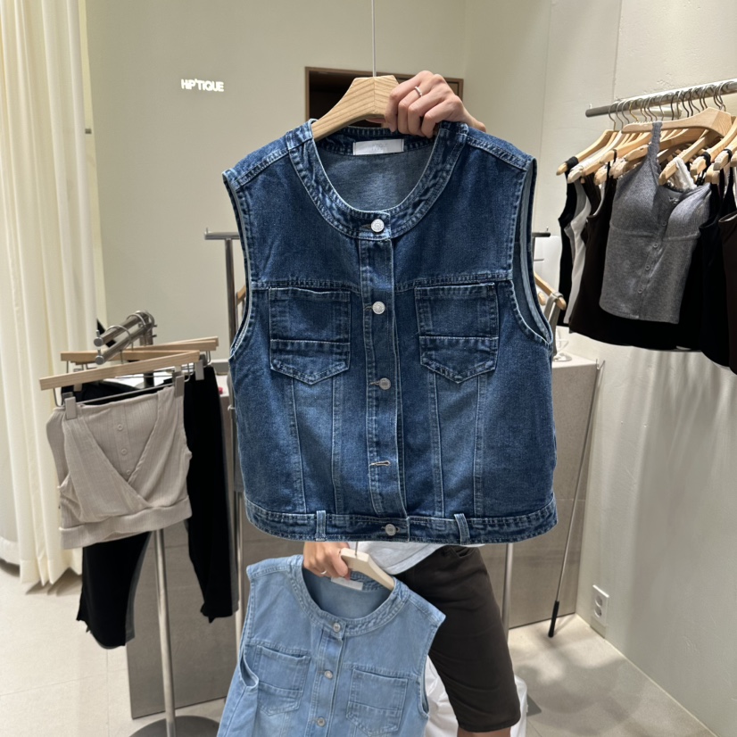 ROUGH韓國代購女裝新品人氣26初秋真品時尚26秋冬休閑馬甲ROUGH馬甲圖色2