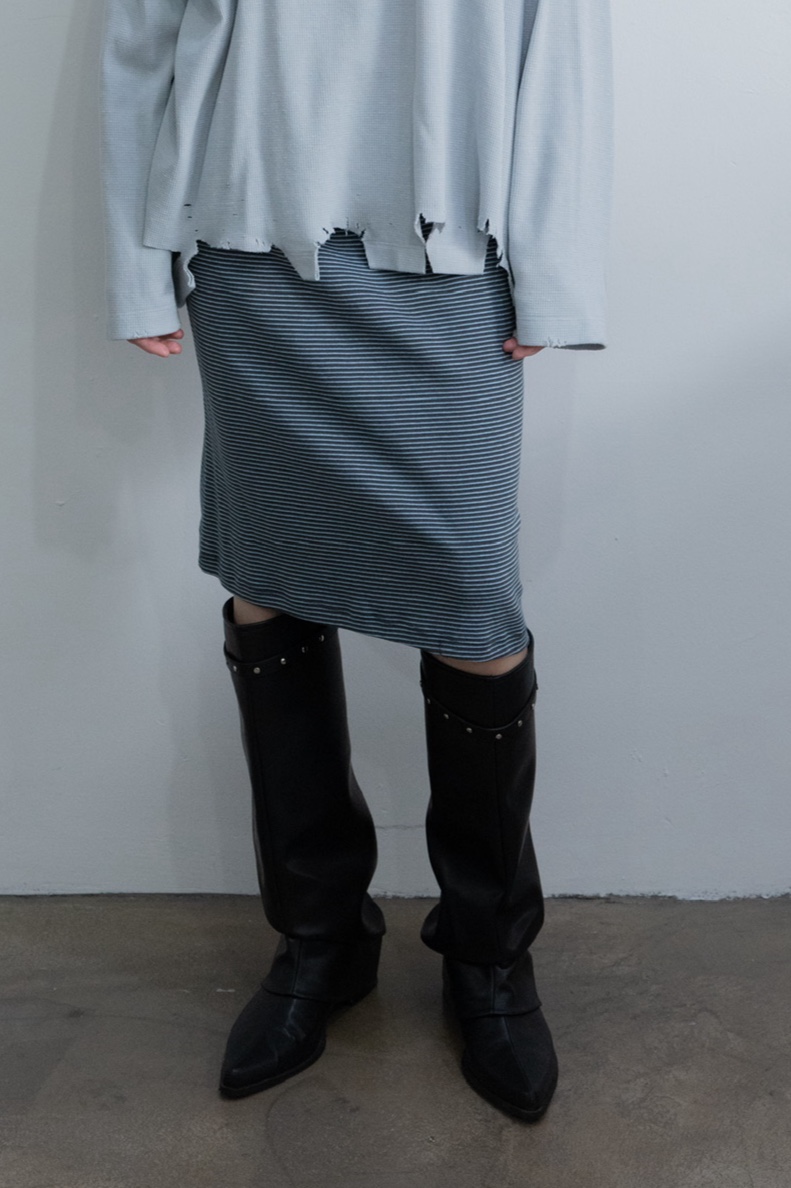 MARE韓國直郵女士新款26初秋熱賣真品26秋冬半身裙中短裙條紋MARE半身裙/中短裙